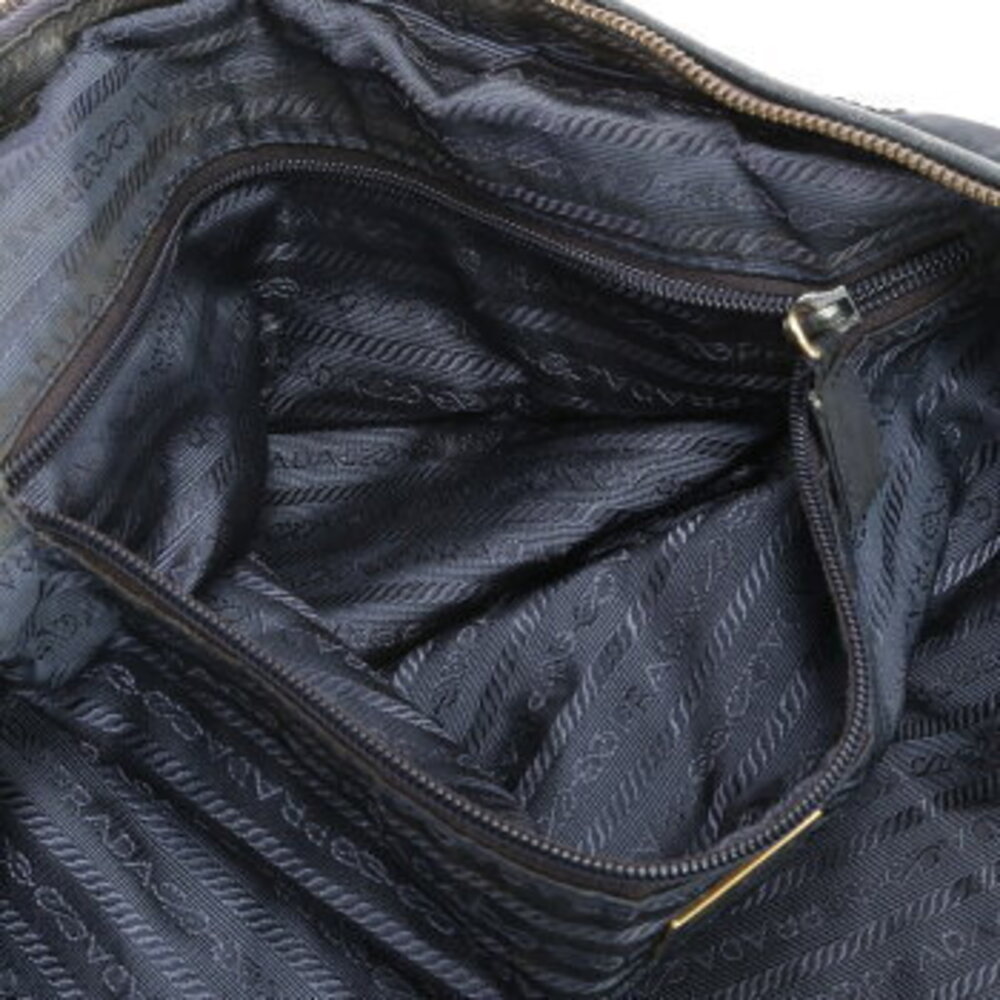 Prada Tessuto Quilted Boston Bag Chain Triangle Logo Leather Trips Travel EHM - Picture 13 of 14